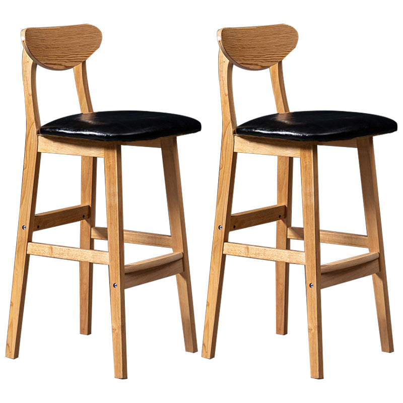 Scandinavian Padded Feet Barstools Restaurant Solid Wood Counter Barstool