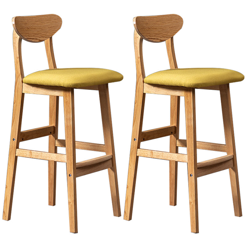Scandinavian Padded Feet Barstools Restaurant Solid Wood Counter Barstool