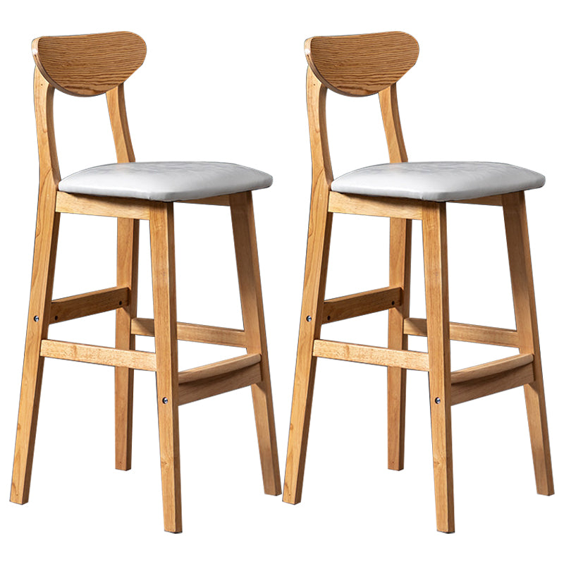 Scandinavian Padded Feet Barstools Restaurant Solid Wood Counter Barstool