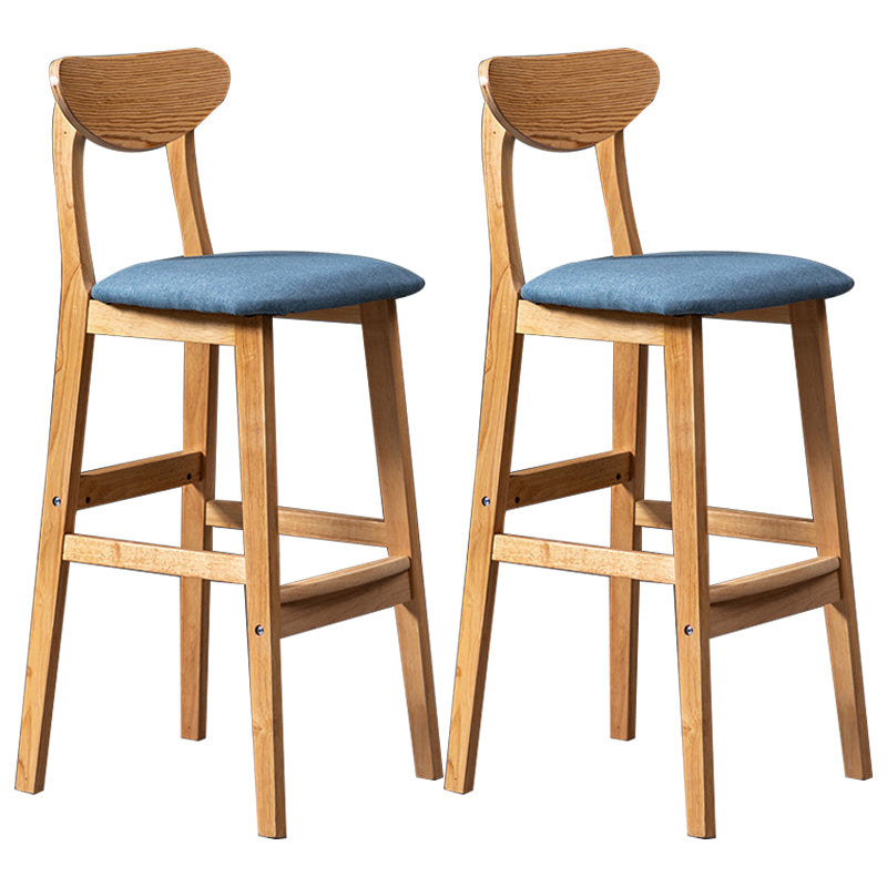 Scandinavian Padded Feet Barstools Restaurant Solid Wood Counter Barstool