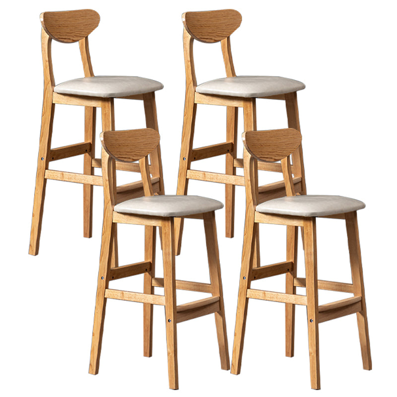 Scandinavian Padded Feet Barstools Restaurant Solid Wood Counter Barstool