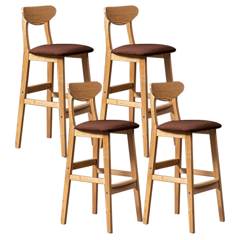Scandinavian Padded Feet Barstools Restaurant Solid Wood Counter Barstool