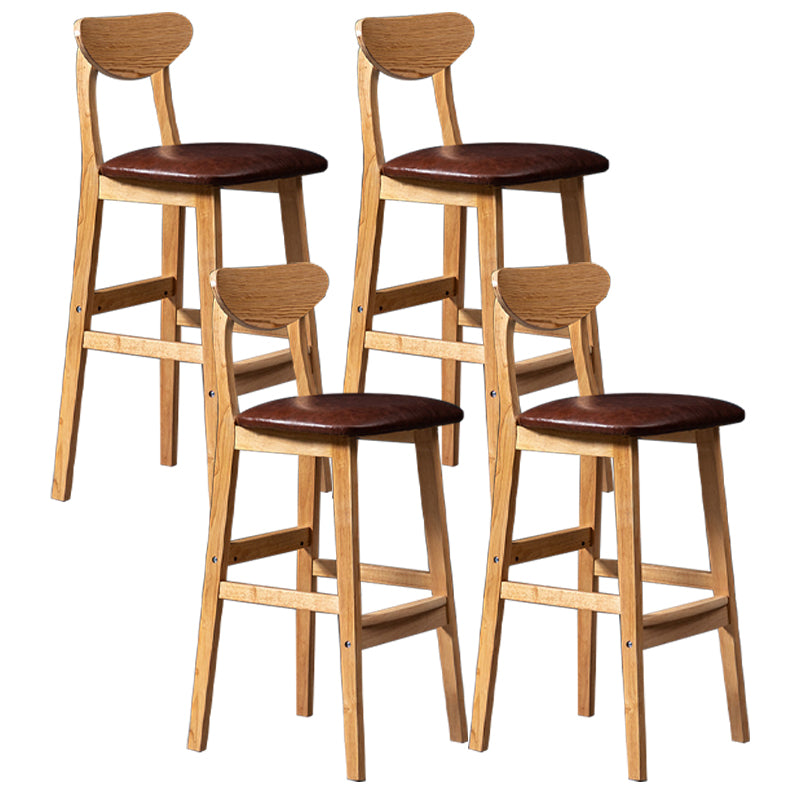 Scandinavian Padded Feet Barstools Restaurant Solid Wood Counter Barstool