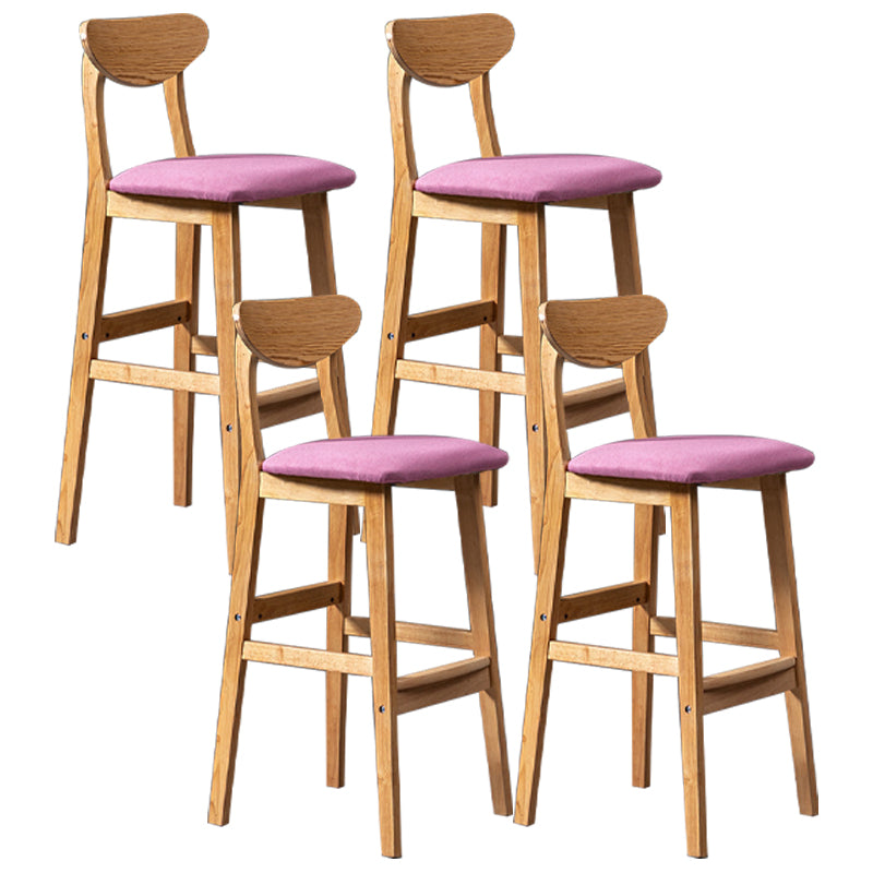 Scandinavian Padded Feet Barstools Restaurant Solid Wood Counter Barstool