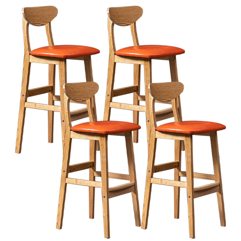 Scandinavian Padded Feet Barstools Restaurant Solid Wood Counter Barstool