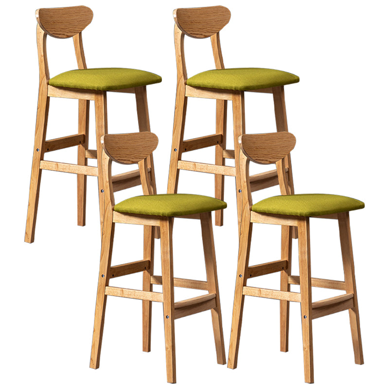 Scandinavian Padded Feet Barstools Restaurant Solid Wood Counter Barstool