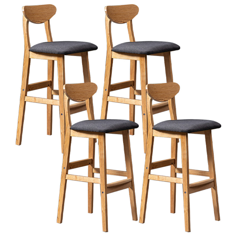 Scandinavian Padded Feet Barstools Restaurant Solid Wood Counter Barstool