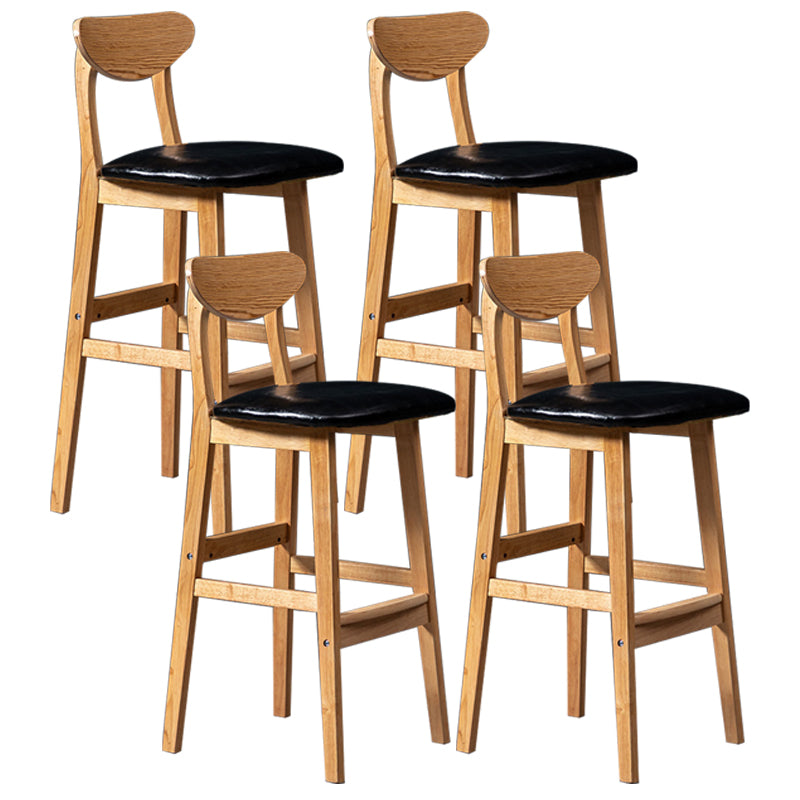 Scandinavian Padded Feet Barstools Restaurant Solid Wood Counter Barstool