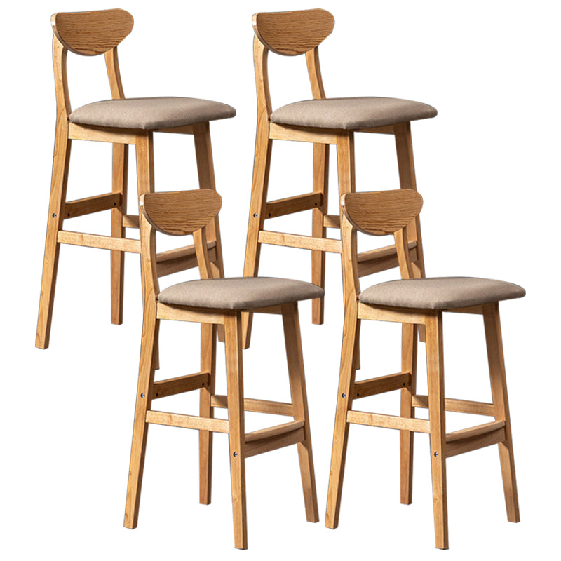 Scandinavian Padded Feet Barstools Restaurant Solid Wood Counter Barstool