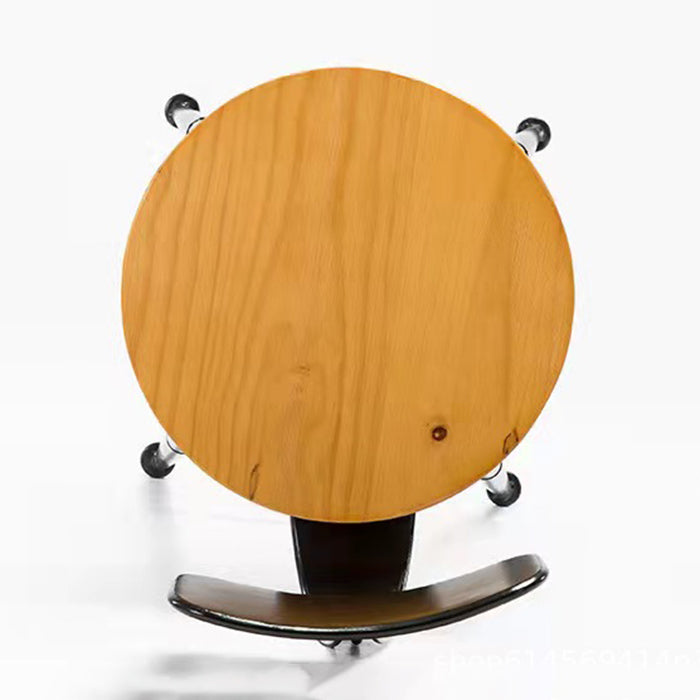 Industrial Style Bar Stool Iron Solid Wood Adjustable Restaurant Cafe Counter Stool