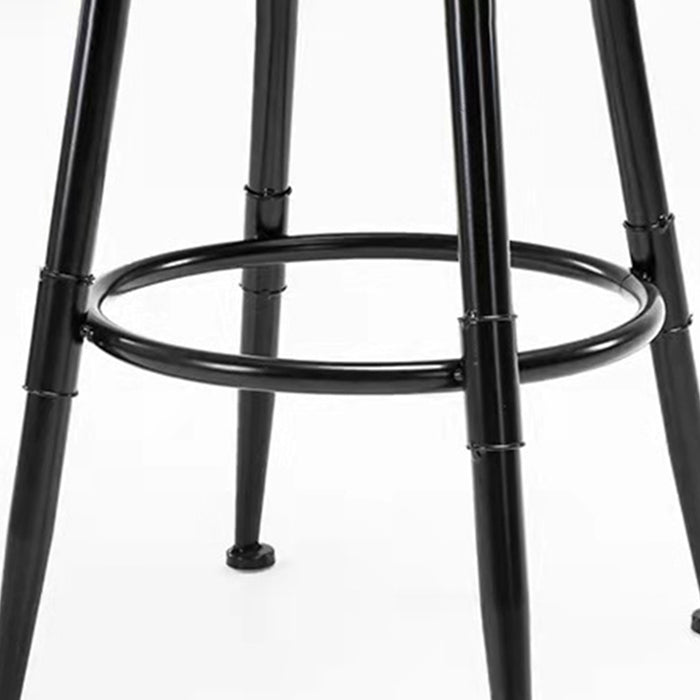 Industrial Style Bar Stool Iron Solid Wood Adjustable Restaurant Cafe Counter Stool