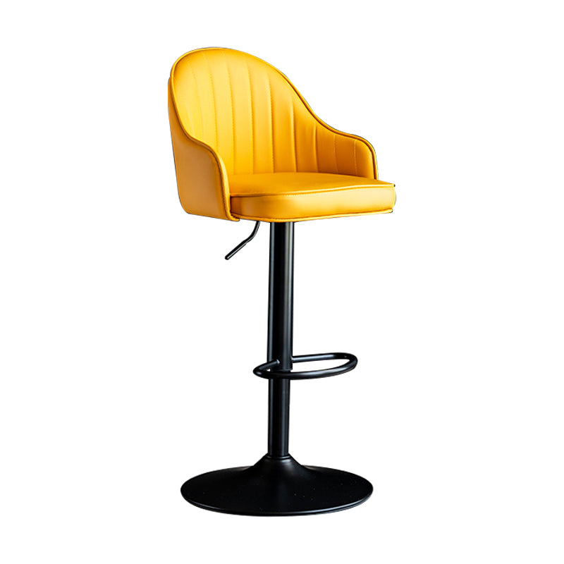 Indoor Modern Leather Barstool Rotating Lifting Bar Stool with Armrests
