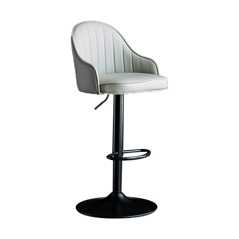Indoor Modern Leather Barstool Rotating Lifting Bar Stool with Armrests