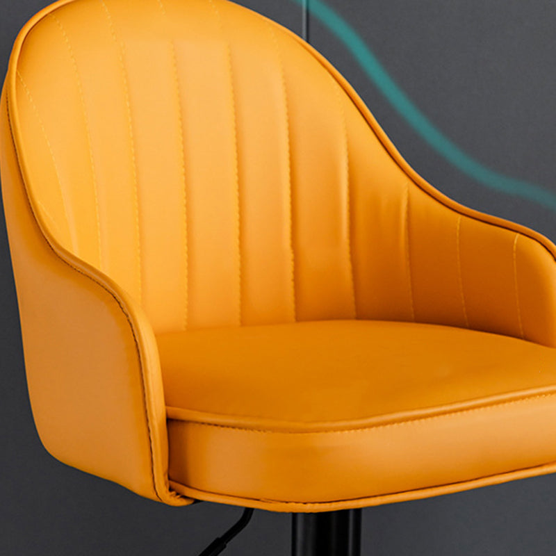 Indoor Modern Leather Barstool Rotating Lifting Bar Stool with Armrests