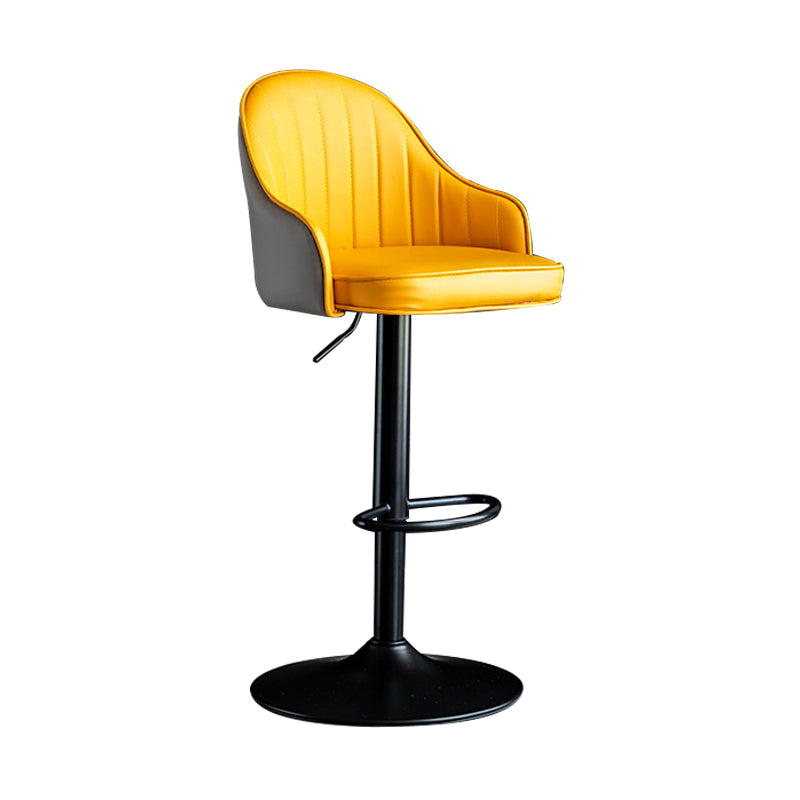 Indoor Modern Leather Barstool Rotating Lifting Bar Stool with Armrests