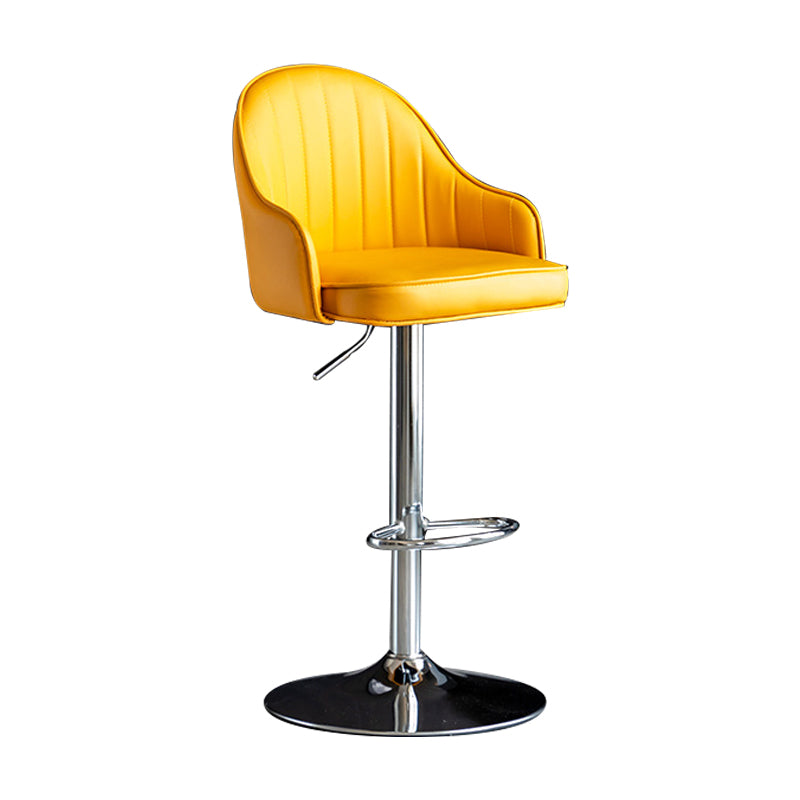 Indoor Modern Leather Barstool Rotating Lifting Bar Stool with Armrests