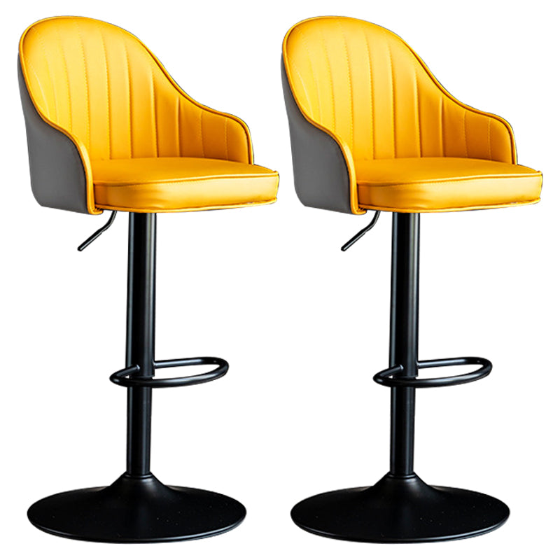 Indoor Modern Leather Barstool Rotating Lifting Bar Stool with Armrests