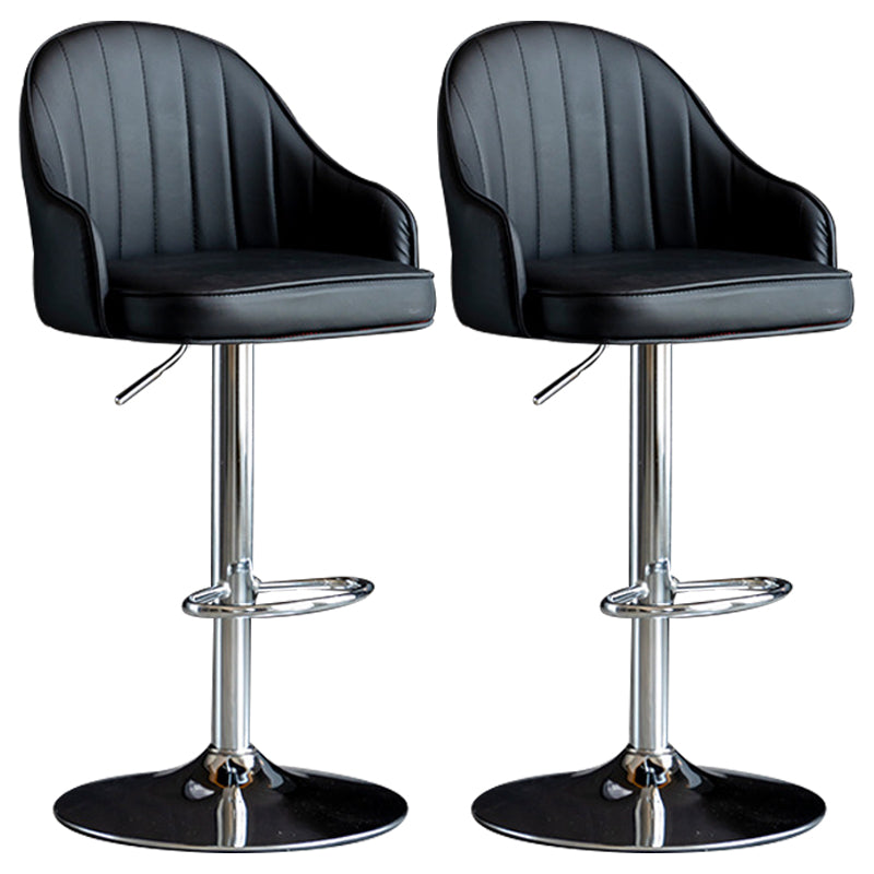 Indoor Modern Leather Barstool Rotating Lifting Bar Stool with Armrests
