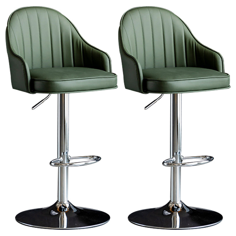 Indoor Modern Leather Barstool Rotating Lifting Bar Stool with Armrests