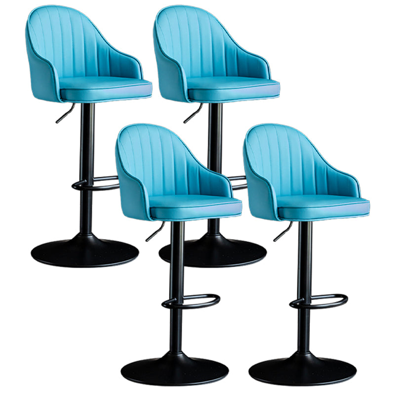 Indoor Modern Leather Barstool Rotating Lifting Bar Stool with Armrests