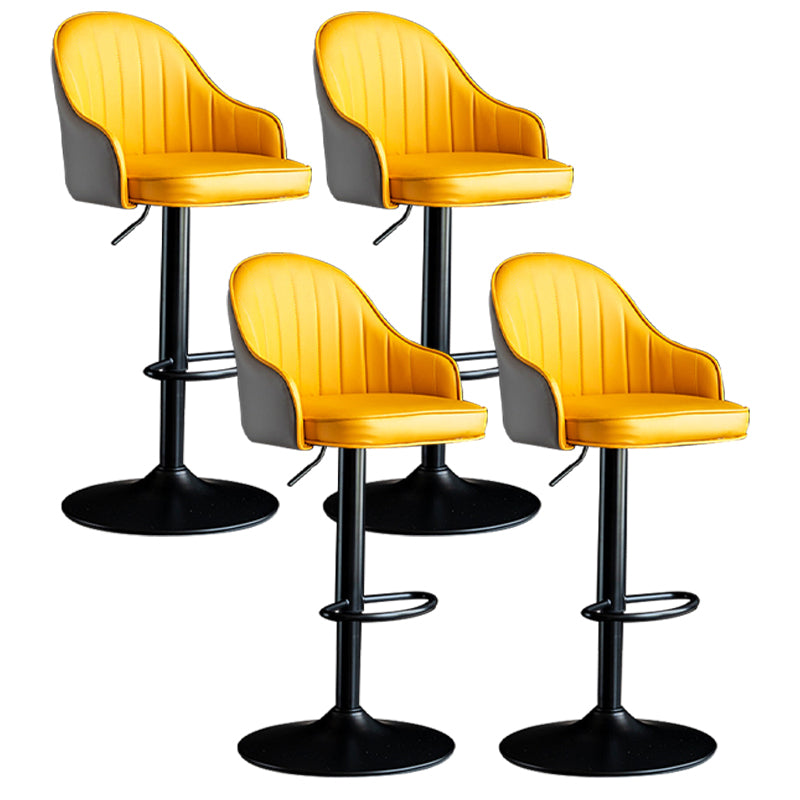 Indoor Modern Leather Barstool Rotating Lifting Bar Stool with Armrests