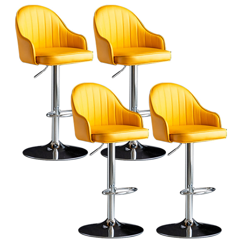 Indoor Modern Leather Barstool Rotating Lifting Bar Stool with Armrests
