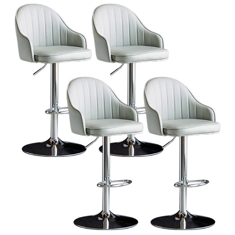 Indoor Modern Leather Barstool Rotating Lifting Bar Stool with Armrests