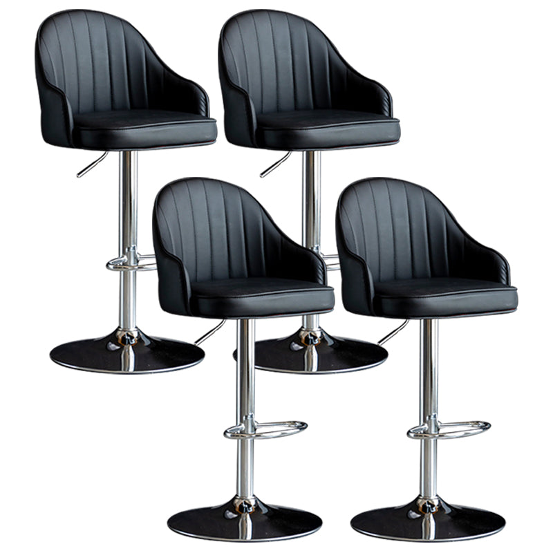 Indoor Modern Leather Barstool Rotating Lifting Bar Stool with Armrests
