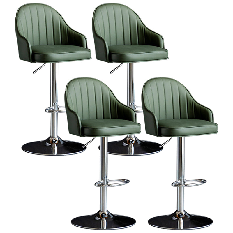 Indoor Modern Leather Barstool Rotating Lifting Bar Stool with Armrests