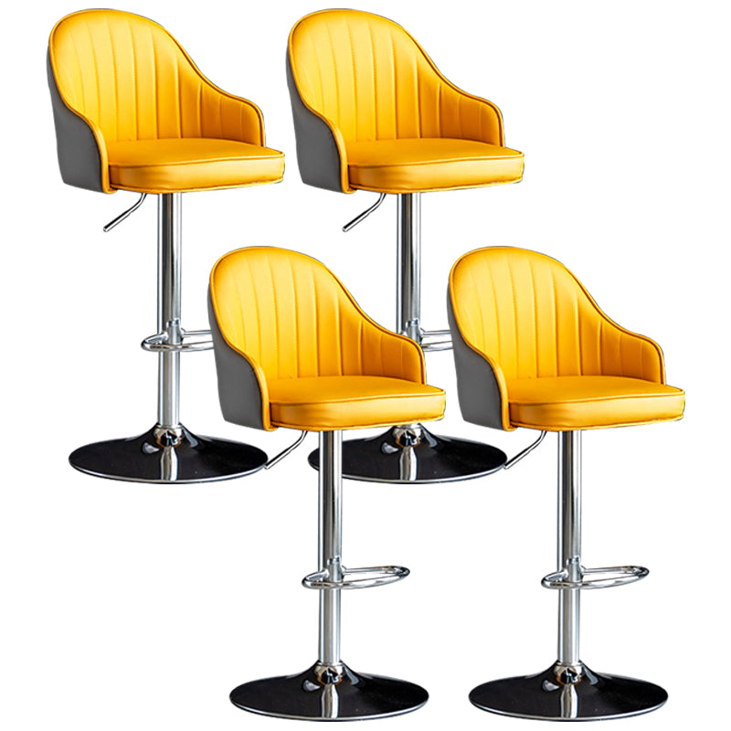 Indoor Modern Leather Barstool Rotating Lifting Bar Stool with Armrests