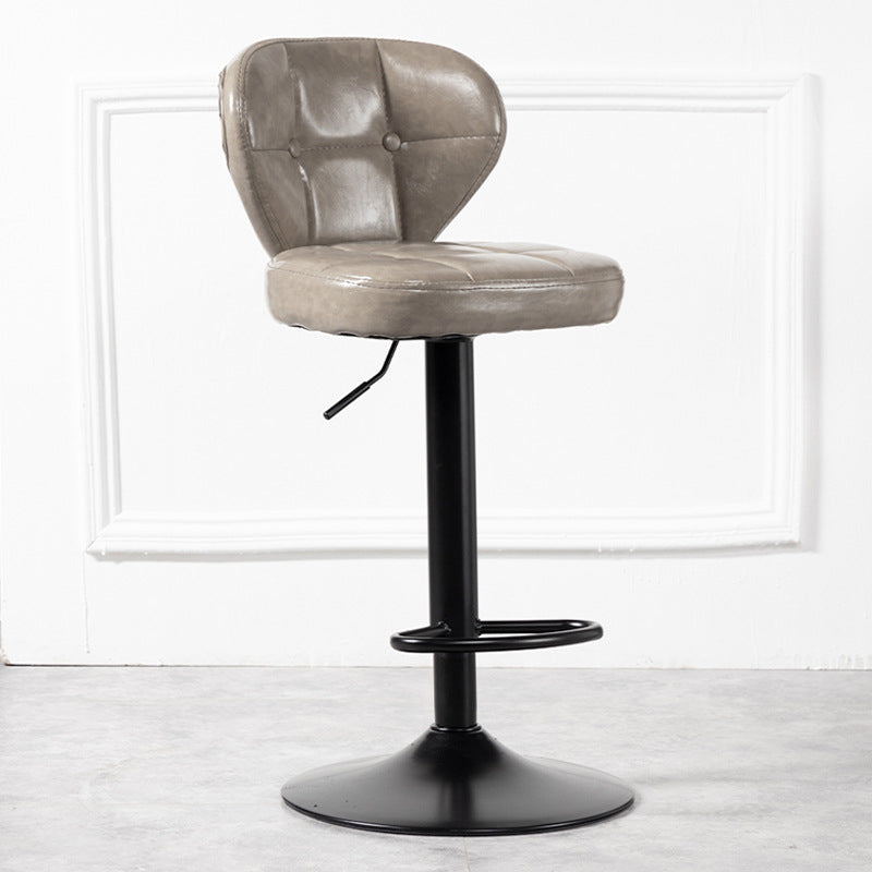 Nordic Leather Seats Barstool Rotating Lifting Bar Stool for Indoor, 1 Piece