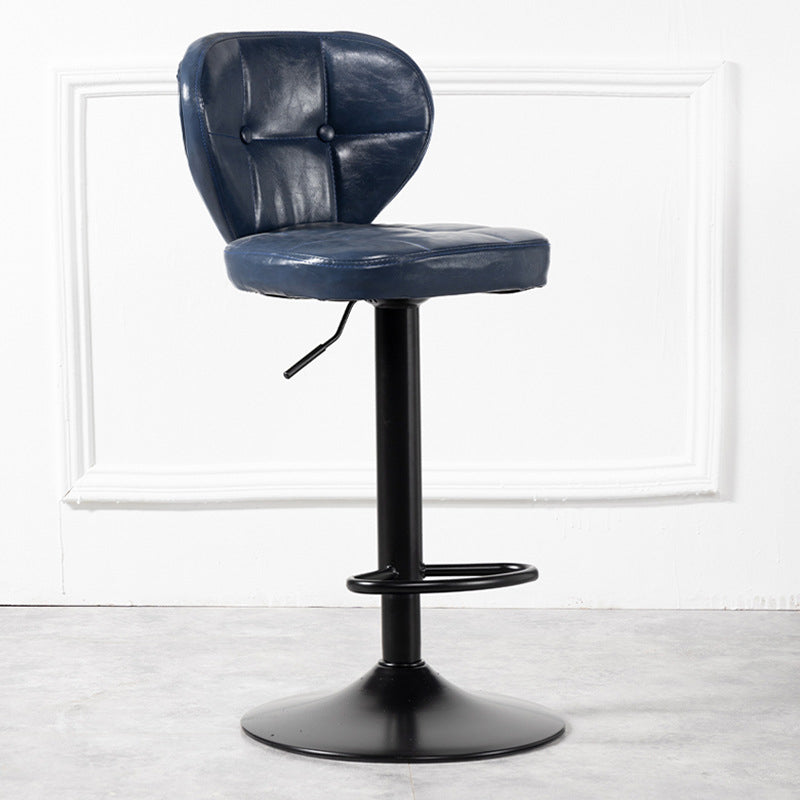 Nordic Leather Seats Barstool Rotating Lifting Bar Stool for Indoor, 1 Piece