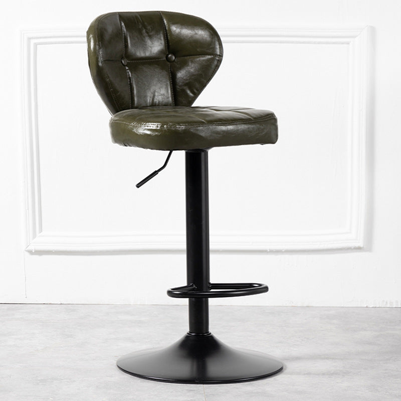Nordic Leather Seats Barstool Rotating Lifting Bar Stool for Indoor, 1 Piece