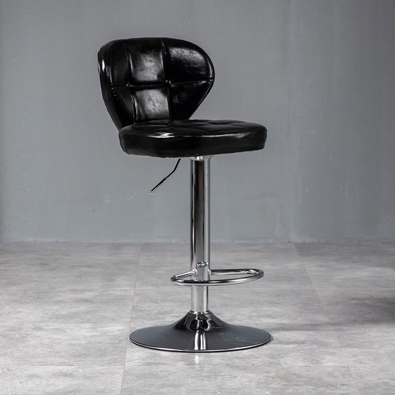Nordic Leather Seats Barstool Rotating Lifting Bar Stool for Indoor, 1 Piece