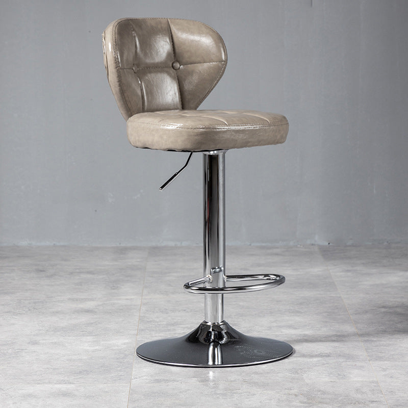 Nordic Leather Seats Barstool Rotating Lifting Bar Stool for Indoor, 1 Piece