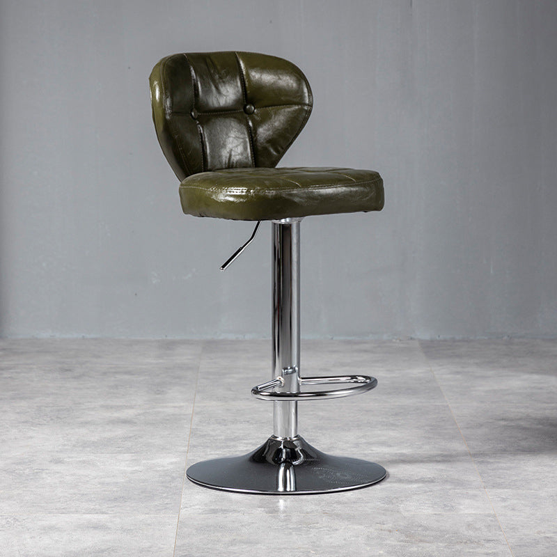 Nordic Leather Seats Barstool Rotating Lifting Bar Stool for Indoor, 1 Piece