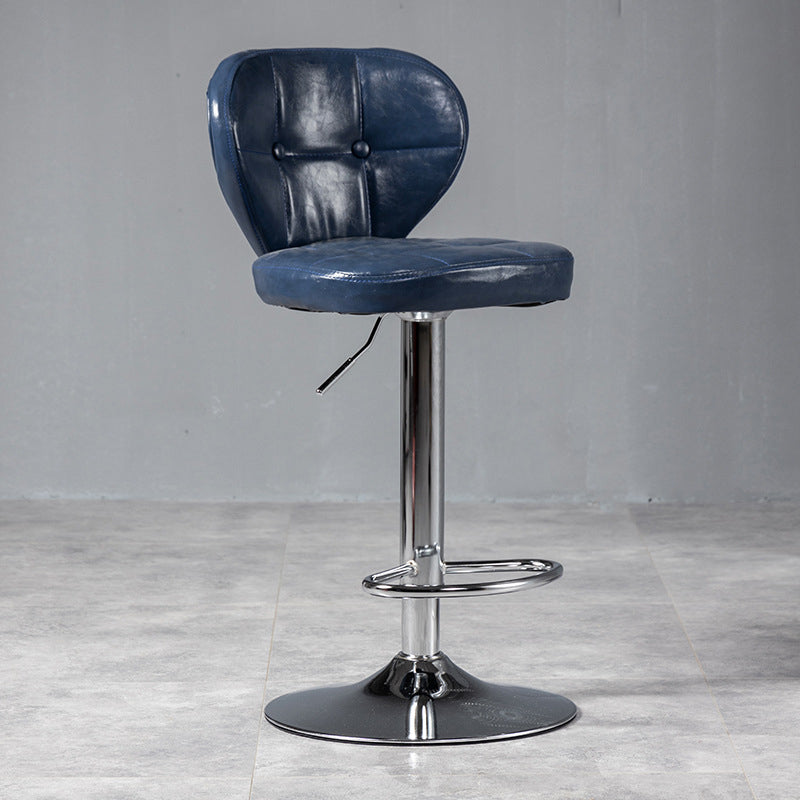 Nordic Leather Seats Barstool Rotating Lifting Bar Stool for Indoor, 1 Piece