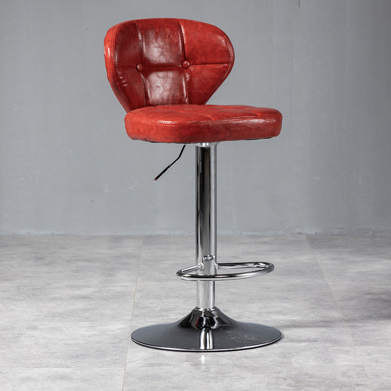 Nordic Leather Seats Barstool Rotating Lifting Bar Stool for Indoor, 1 Piece