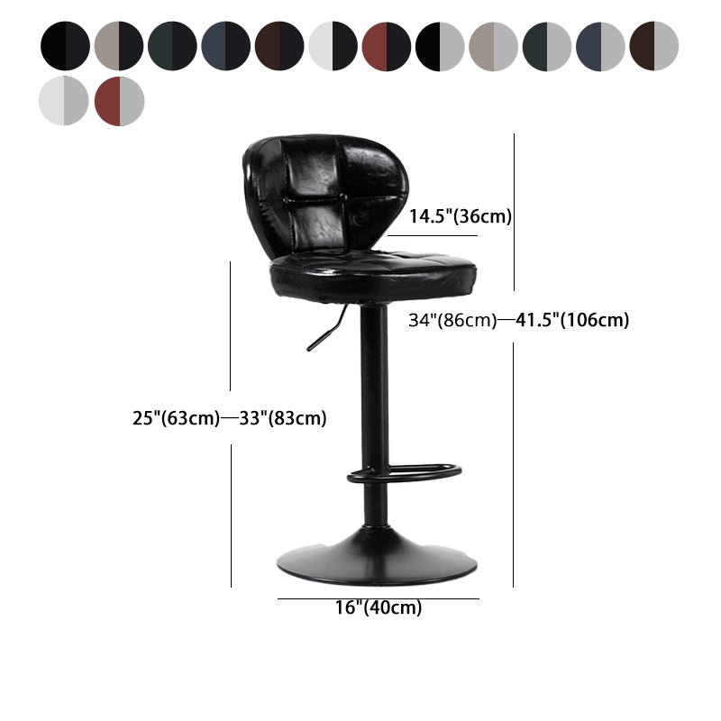 Nordic Leather Seats Barstool Rotating Lifting Bar Stool for Indoor, 1 Piece