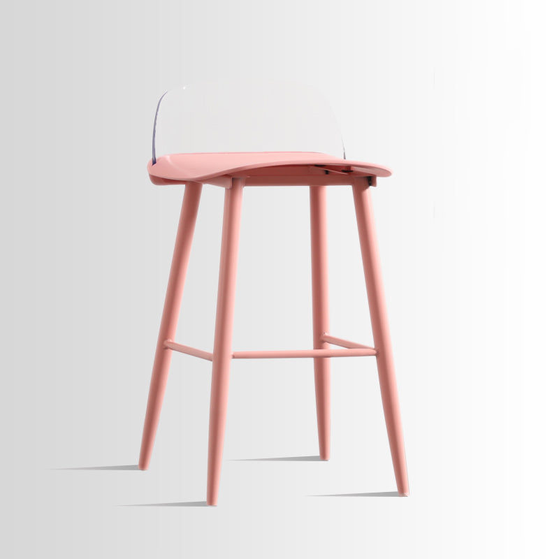 Scandinavian Style Acrylic Bar stool with Square Seat Counter Stool for Kitchen Bar