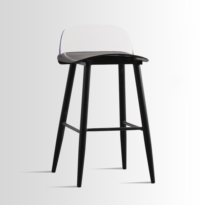 Scandinavian Style Acrylic Bar stool with Square Seat Counter Stool for Kitchen Bar
