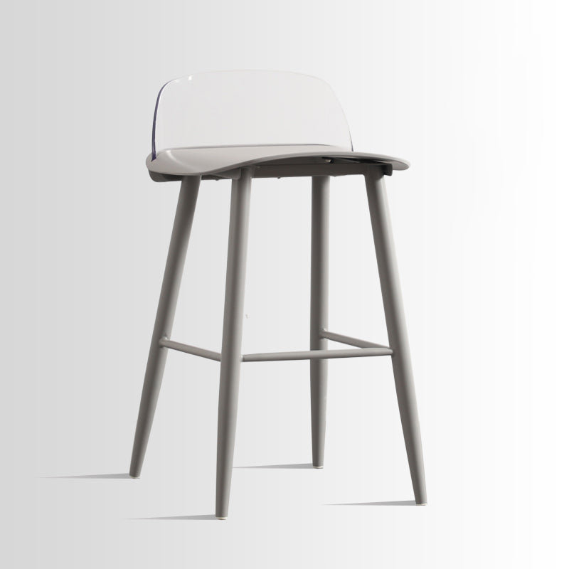 Scandinavian Style Acrylic Bar stool with Square Seat Counter Stool for Kitchen Bar