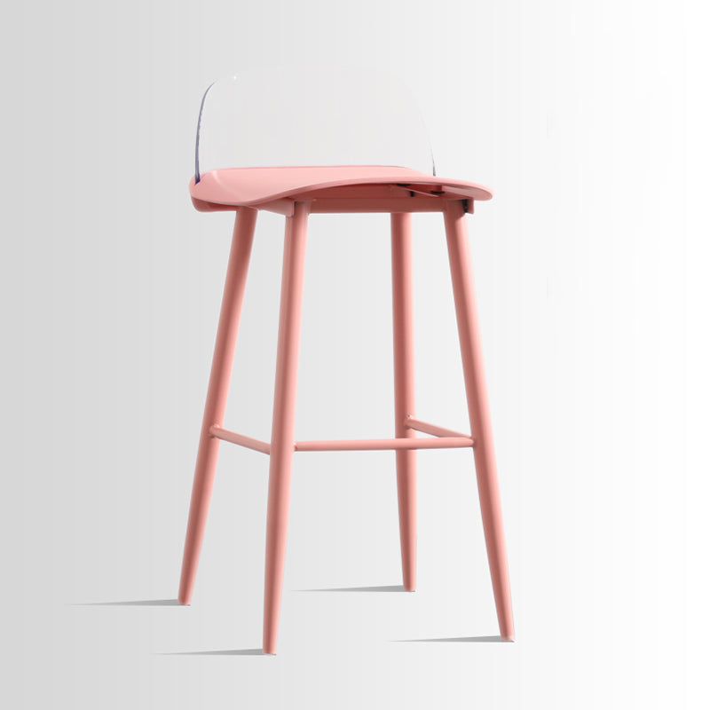 Scandinavian Style Acrylic Bar stool with Square Seat Counter Stool for Kitchen Bar