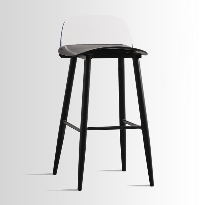 Scandinavian Style Acrylic Bar stool with Square Seat Counter Stool for Kitchen Bar