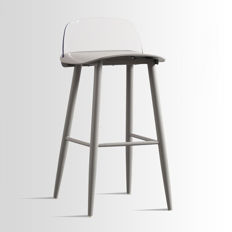 Scandinavian Style Acrylic Bar stool with Square Seat Counter Stool for Kitchen Bar