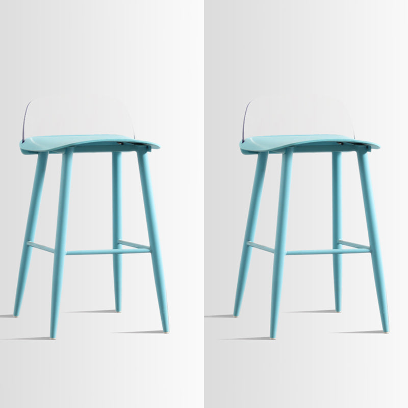 Scandinavian Style Acrylic Bar stool with Square Seat Counter Stool for Kitchen Bar