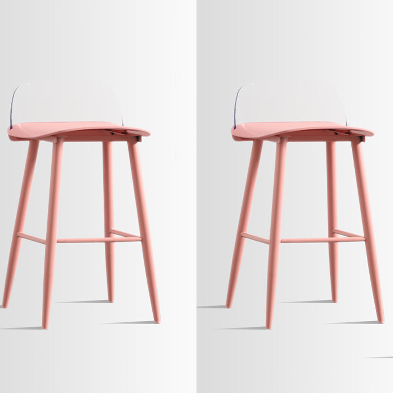 Scandinavian Style Acrylic Bar stool with Square Seat Counter Stool for Kitchen Bar