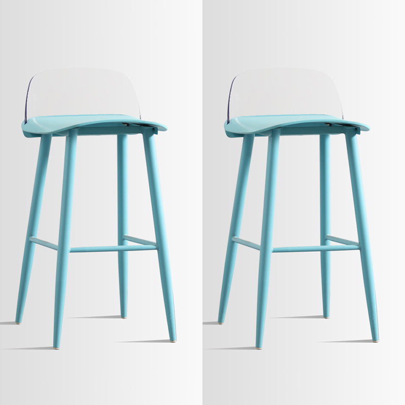 Scandinavian Style Acrylic Bar stool with Square Seat Counter Stool for Kitchen Bar