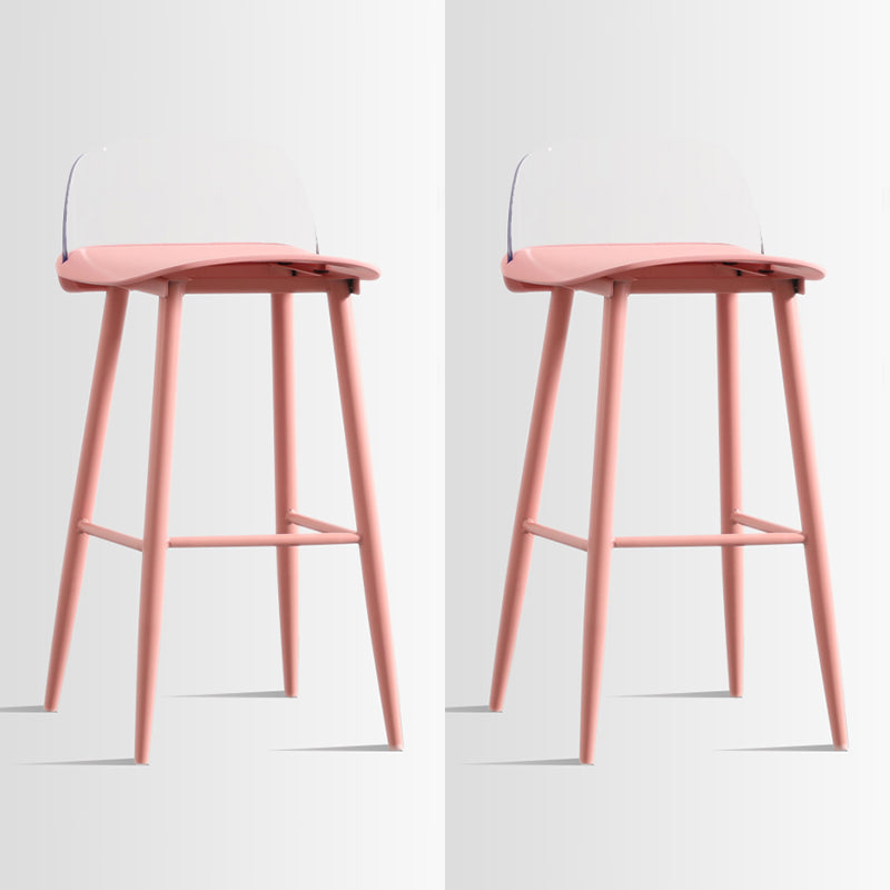 Scandinavian Style Acrylic Bar stool with Square Seat Counter Stool for Kitchen Bar