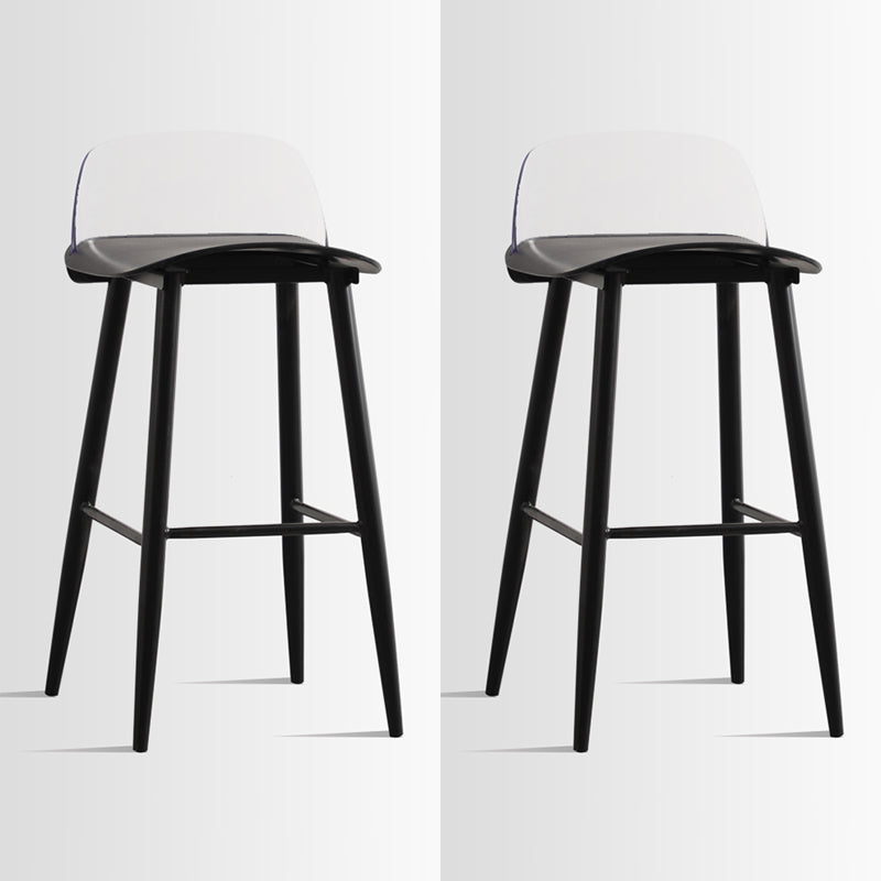 Scandinavian Style Acrylic Bar stool with Square Seat Counter Stool for Kitchen Bar